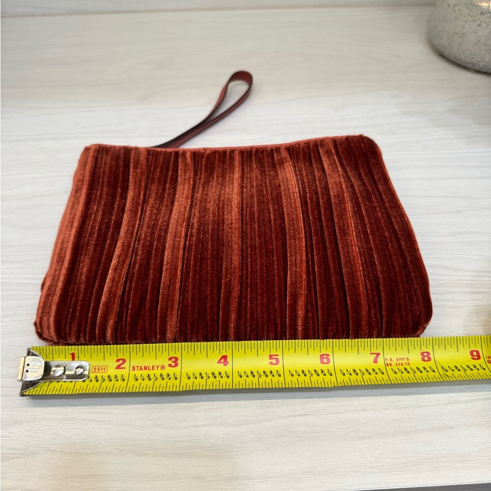 Elegant Velvet Clutch in Rich Burnt Orange - Picture 5 of 12